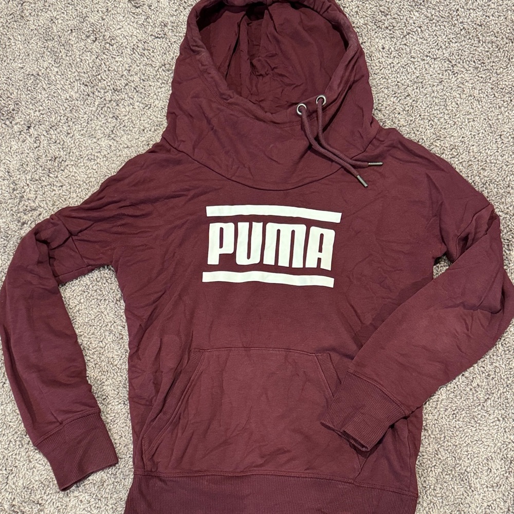 PUMA Men's Maroon Hoodie Sweater